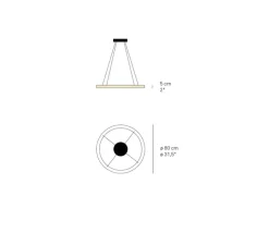Suspension*LZF Suspension, Oh! Line, , LED, 3000K, 2743lm, Ø80cm, H5cm - blanc ivoire