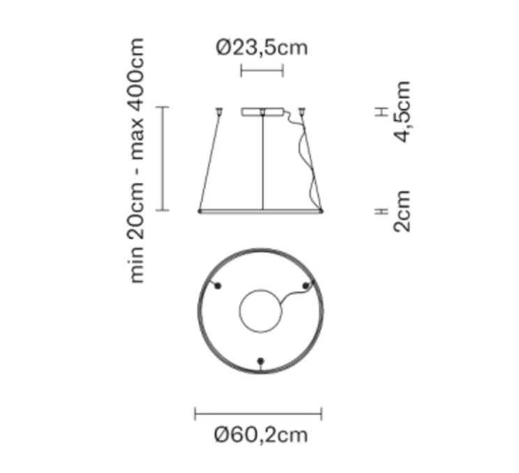 Suspension, Olympic F45, Ø138,7, bronze, IP40, LED, 2700K, 3260lm, Ø60,2cm, H4,5cm - FABBIAN