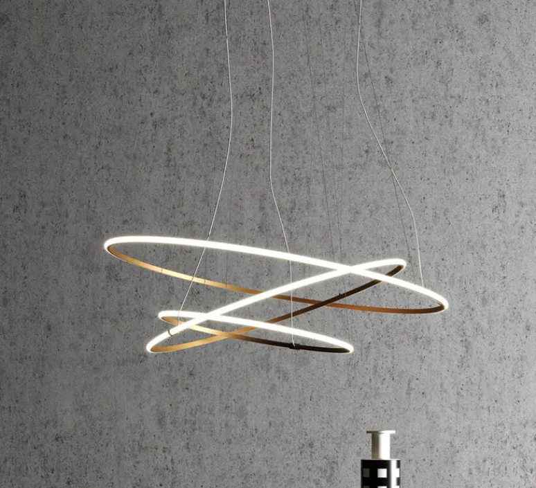 Suspension*Fabbian Suspension, Olympic F45- 3 diffusers, , LED, 3000k, 18495lm, Ø138,7cm, H2cm - bronze