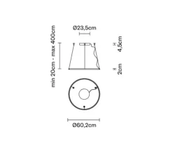Suspension, OLympic F45, bronze, LED, 3000k, L60,2cm, H2cm - Fabbian