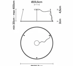 Suspension, Olympic F45, bronze, IP40, LED, dim, 2700K, lm, Ø138,5cm, H2cm - Fabbian