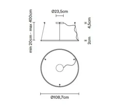 Suspension*Fabbian Suspension, Olympic F45, , LED, 3000k,6120lm, L108,7cm, H20cm - bronze