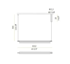 Suspension*Panzeri Suspension, Ombra, , LED, dim, 2700K, 912 lm, L115,2cm, H7cm- laiton