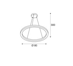 Suspension*SLV Suspension, ONE 80, , LED, dim, 3000/4000K, 1930/2140 lm, Ø80cm, H3cm - blanc
