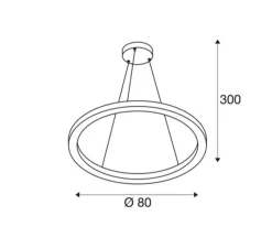 Suspension*SLV Suspension, ONE 80, , LED, dim, 3000/4000K, 1930/2140 lm, Ø80cm, H3cm - noir