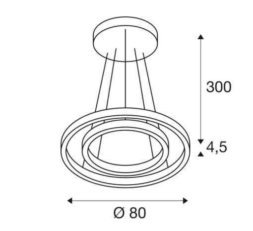 Suspension, One double, blanc mat, LED, dim, 3000-4000K, 2100-2120 lm, Ø80cm, H4,5cm - SLV