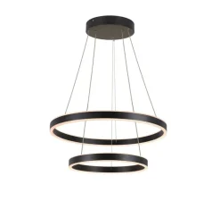 Suspension*SLV Suspension, One double, , LED, dim, 2700K, 1270 lm, Ø60cm, H4,5cm - noir mat