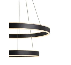 Suspension*SLV Suspension, One double, , LED, dim, 2700K, 1270 lm, Ø60cm, H4,5cm - noir mat