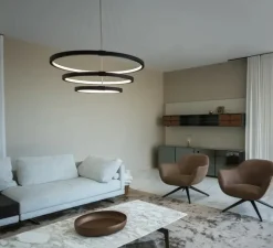 Suspension, ONE TRIPLE, noir, LED, 3000/4000K, 4200 lm, Ø80cm, H3cm - Slv