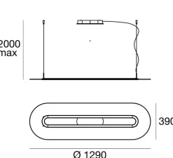 Suspension, Opti-Line, aluminium, LED, dim, 3000K, 5685 lm, Ø129cm, H39cm - Stilnovo