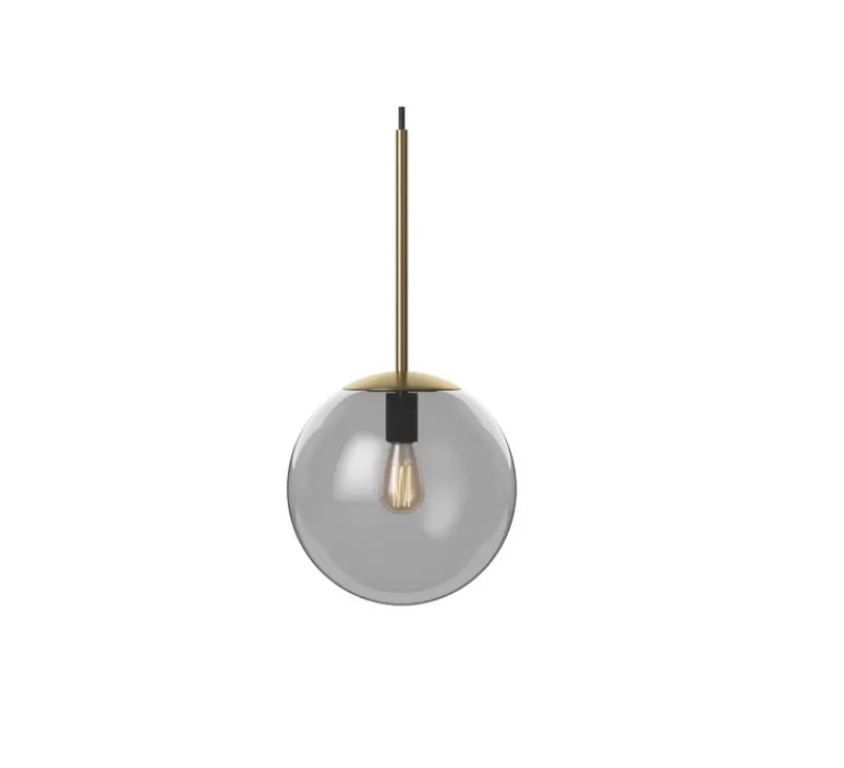 Suspension*Bolia Suspension, Orb Ø20 cm, , Ø20cm, H41,1cm - verre gris fumé, laiton antique mat