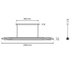 Suspension, ORG P H 2000, blanc, or, L200cm, H7,7cm - DCW éditions Paris