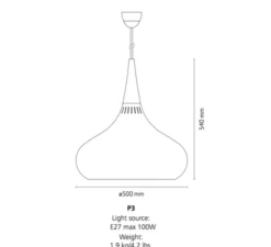 Suspension, Orient, noir, Ø50cm, H54cm - Fritz Hansen