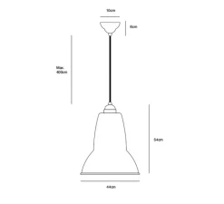 Suspension*Anglepoise Suspension, Original 1227 Giant, blanc alpin, finition brillante, Ø44cm, H54cm - blanc alpinbrillant