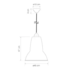 Suspension*Anglepoise Suspension, Original 1227 Giant Brass, RAL 7021, Ø45cm, H47cm - jet black