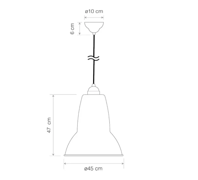 Suspension*Anglepoise Suspension, Original 1227 Giant Brass, RAL 7021, Ø45cm, H47cm - jet black