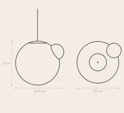 Suspension*Sphaer Suspension, Ourania, , L33,5cm, H31cm - bleu pétrole, rose