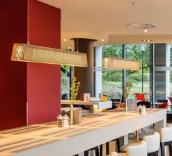 Suspension*Secto Design Suspension, Owalo 7000, bois, noyer, LED, L100cm, H13cm - bois, marron