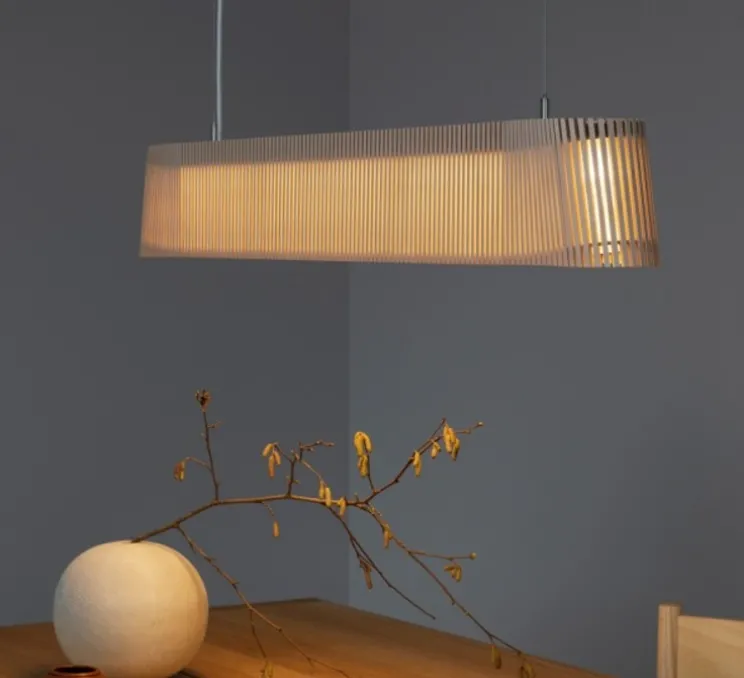 Suspension, Owalo 7000, bouleau naturel, LED, 2800K, 2500lm, L100cm, H13cm - Secto Design
