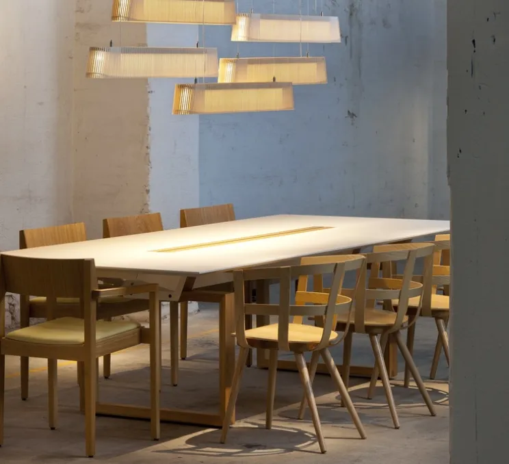 Suspension, Owalo 7000, bouleau naturel, LED, 2800K, 2500lm, L100cm, H13cm - Secto Design