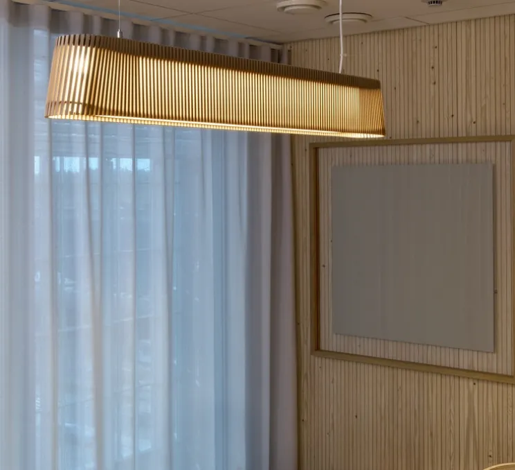 Suspension, Owalo 7000, bouleau naturel, LED, 2800K, 2500lm, L100cm, H13cm - Secto Design