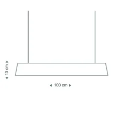 Suspension, Owalo 7000, câble+interrupteur, blanc laminé, LED, L100cm, H13cm - Secto Design