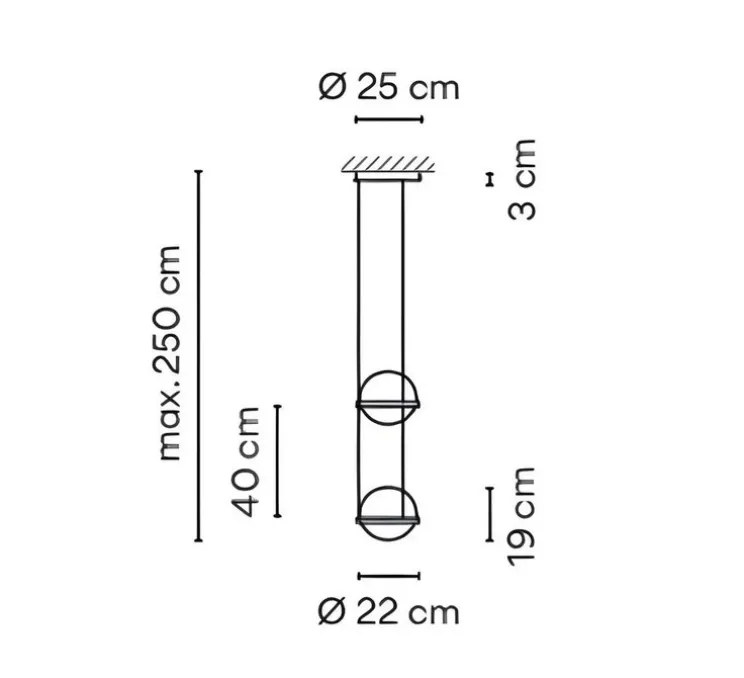 Suspension, Palma 3726, graphite, LED, 2700K, 1371lm, Ø22cm, H40cm - Vibia