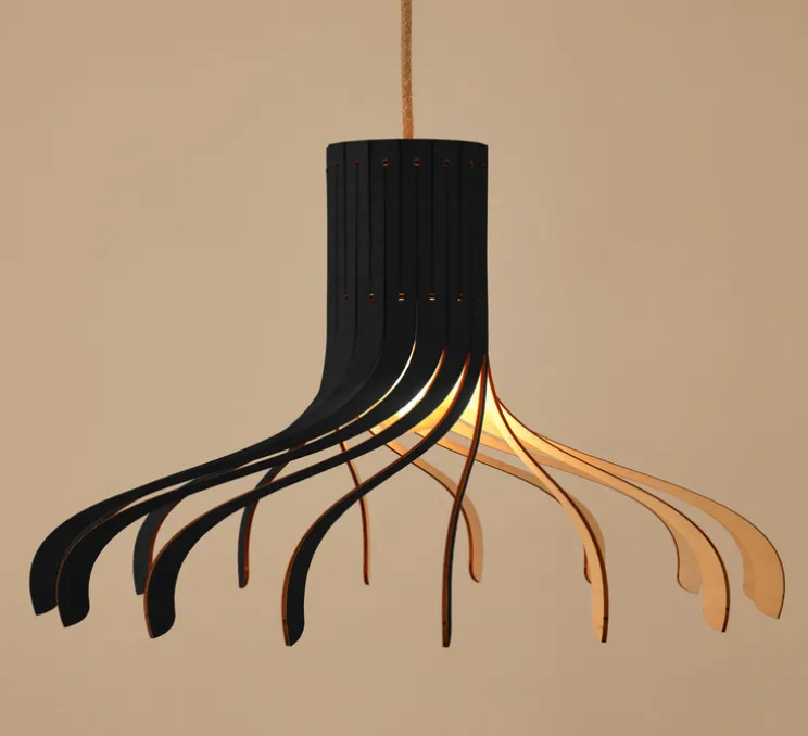 Suspension, Palya, bois de bouleau noir, Ø50cm, H31cm - Piatoni