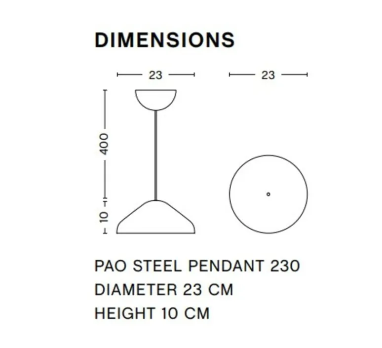 Suspension*HAY Suspension, Pao 230, , Ø23cm, H10cm - blanc crème