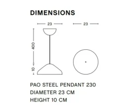 Suspension*HAY Suspension, Pao 230, , Ø23cm, H10cm - noir