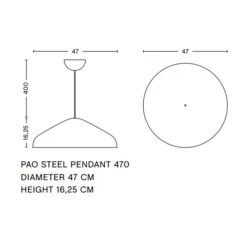 Suspension*HAY Suspension, Pao Steel 470, , Ø47cm, H16,25cm - gris clair