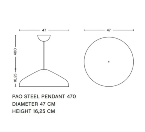Suspension*HAY Suspension, Pao Steel 470, , Ø47cm, H16,25cm - gris clair