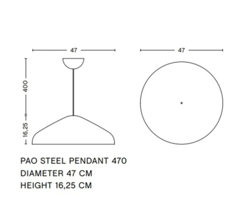 Suspension*HAY Suspension, Pao Steel 470, , Ø47cm, H16,25cm - gris clair