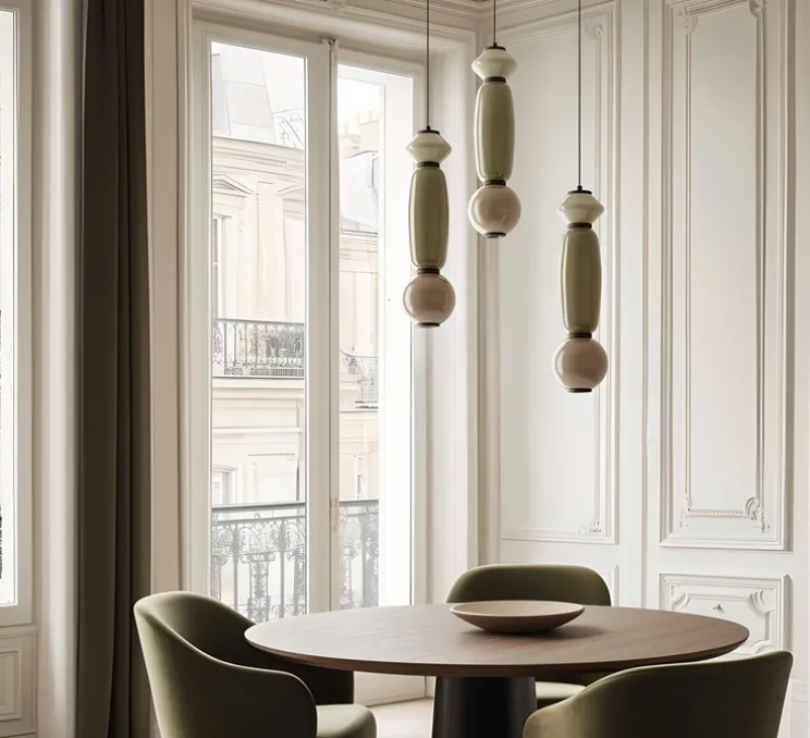 Suspension, Papi, C1233, vert pistache, thé vert, taupe, Ø18cm, H60,5cm - Aromas del Campo