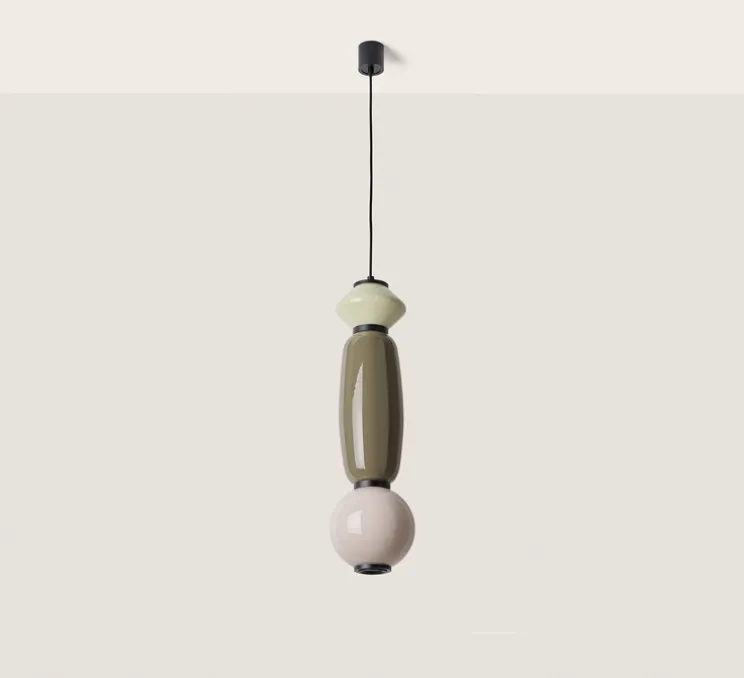 Suspension, Papi, C1233, vert pistache, thé vert, taupe, Ø18cm, H60,5cm - Aromas del Campo