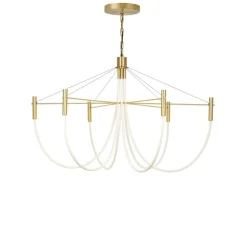 Suspension, Paradoxe 6L, laiton satiné, LED, dim, 2700K, 4800 lm, Ø115cm, H86cm - CVL