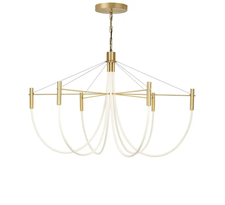 Suspension, Paradoxe 6L, laiton satiné, LED, dim, 2700K, 4800 lm, Ø115cm, H86cm - CVL