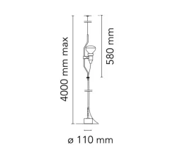 Suspension*Flos Suspension, Parentesi, , Ø11cm, H400cm - nickel