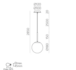 Suspension*ACB Suspension, Parma, , IP44, Ø18cm, H33cm - or