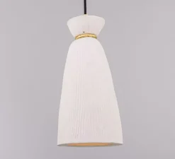 Suspension*Mullan Lighting Suspension, Parva, , IP44, Ø14cm, H30cm - blanc, laiton satiné