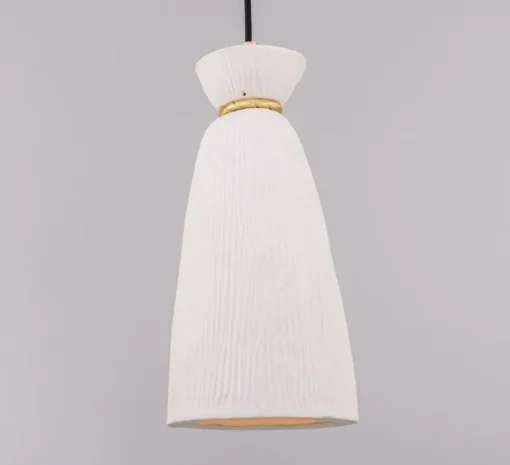 Suspension*Mullan Lighting Suspension, Parva, , IP44, Ø14cm, H30cm - blanc, laiton satiné
