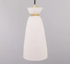 Suspension*Mullan Lighting Suspension, Parva, , IP44, Ø14cm, H30cm - blanc, laiton satiné