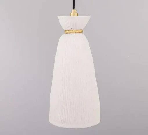 Suspension*Mullan Lighting Suspension, Parva, , IP44, Ø14cm, H30cm - blanc, laiton satiné