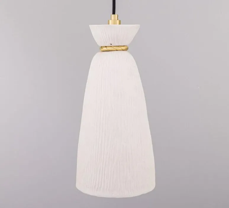 Suspension*Mullan Lighting Suspension, Parva, , IP44, Ø14cm, H30cm - blanc, laiton satiné