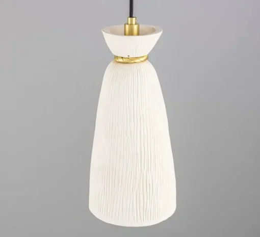 Suspension*Mullan Lighting Suspension, Parva, , IP44, Ø14cm, H30cm - blanc, laiton satiné