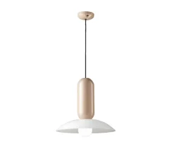 Suspension*Ferroluce Suspension, Pau, , Ø40cm, H36cm - beige et blanc