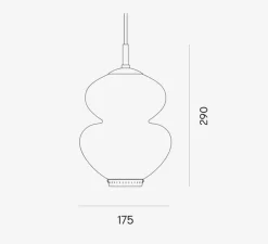 Suspension*Lyfa Suspension, Peanut 175, , Ø17,5cm, H29cm - blanc, or