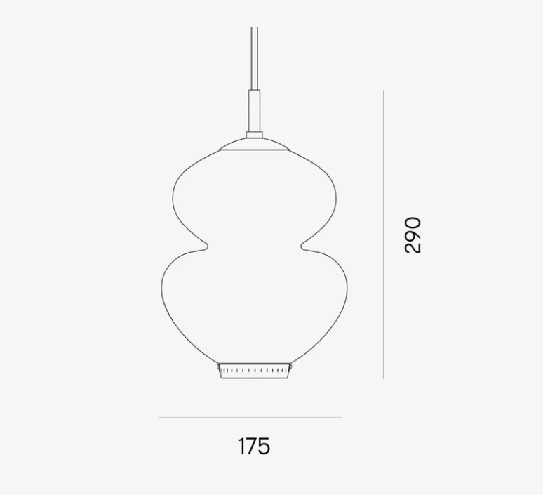Suspension*Lyfa Suspension, Peanut 175, , Ø17,5cm, H29cm - blanc, or