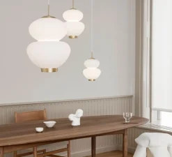 Suspension*Lyfa Suspension, Peanut 400, , Ø40cm, H62cm - blanc, or