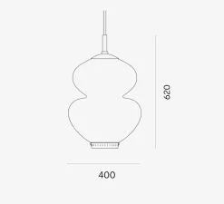 Suspension*Lyfa Suspension, Peanut 400, , Ø40cm, H62cm - blanc, or